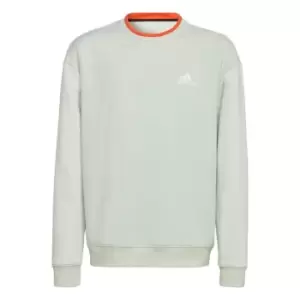 Image of adidas All SZN Fleece Sweatshirt Kids - Wonder Steel / Semi Impact Ora