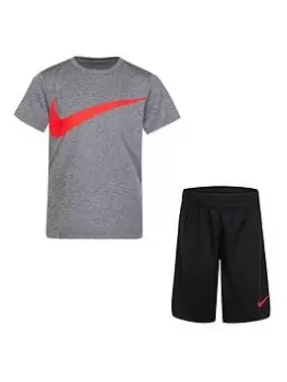Image of Nike Younger Boys Nk Df Dropsets Short Set, Black, Size 6-7 Years