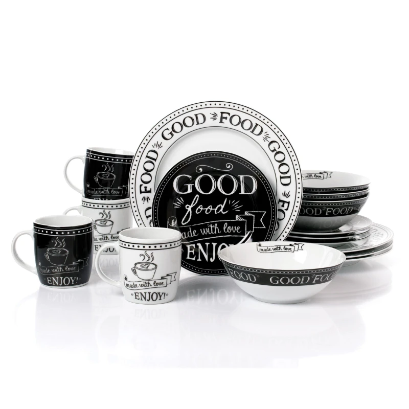 Image of 16Pc Good Food Made With Love Dinner Set