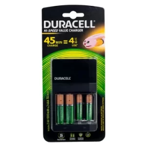 Image of Duracell 5000394001459 Battery Charger with 2 AA & 2 AAA Batteries...