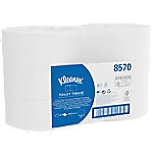 Image of Kleenex Toilet Rolls Jumbo 2 Ply 6 Rolls of 500 Sheets