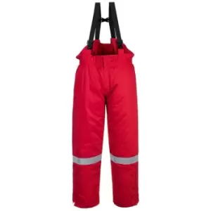 Image of Biz Flame Mens Flame Resistant Antistatic Winter Bib and Brace Red L