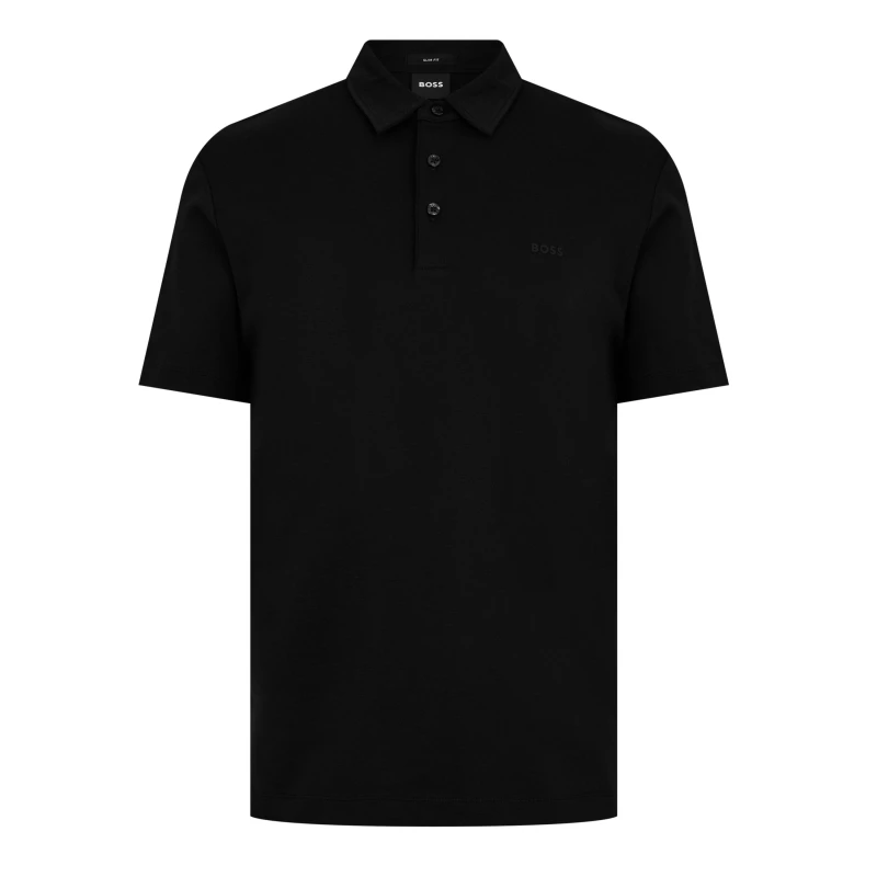 Image of Boss Mens Black Palosh 30 Slim Fit Polo Shirt Black 001 male Small