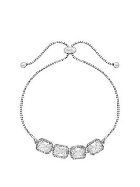 Image of Silver Plated Crystal Toggle Bracelet
