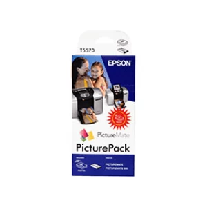 Image of Epson T5570 C13T557040BH Original Picture Ink Cartridge Pack inc. Ink Cartridge Paper