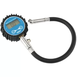 Image of Draper Digital Tyre Pressure Gauge with 300mm Flexible Hose