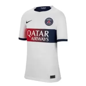 Image of Nike Paris Saint Germain Away Shirt 2023 2024 Juniors - White