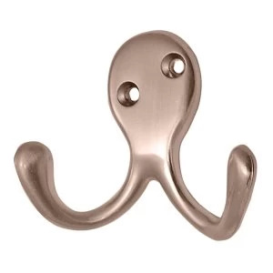 Image of Select Hardware Twin Robe Hook Nickel 2 Pack