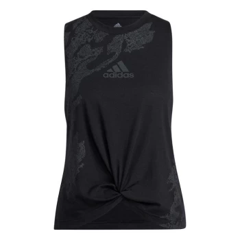 Image of adidas Camo Graphic Knot Tank Top Womens - Black