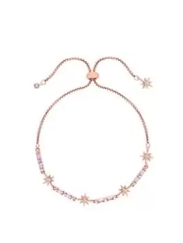Image of Jon Richard Jon Richard Rose Gold Plated Fine Star Baguette Toggle Bracelet