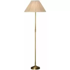 Image of Loops - Luxury Georgian Floor Lamp Solid Brass & Beige Organza Pleated Shade 1.75m Tall