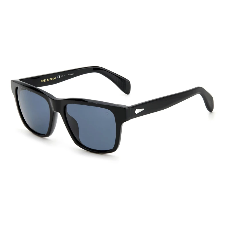 Image of Rag and Bone Mens UV Protection Wayfarer Sunglasses Black male Mens