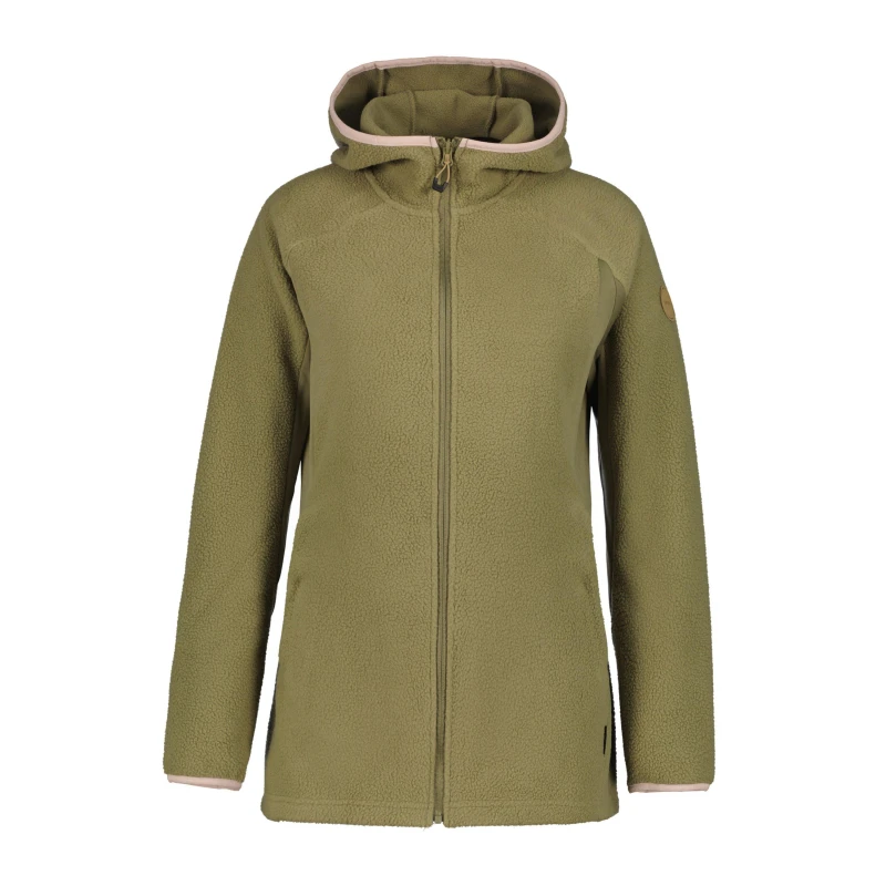 Image of Icepeak Womens Millwood Hooded Full-Zip Fleece Fabric Dark Olive female 12 (M)