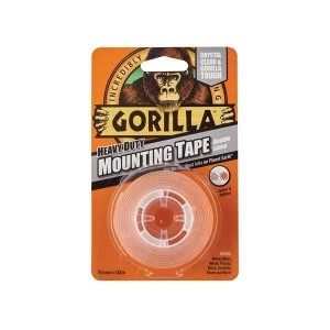 Image of Gorilla Glue Gorilla Heavy-Duty Mounting Tape Black 25.4mm x 1.52m