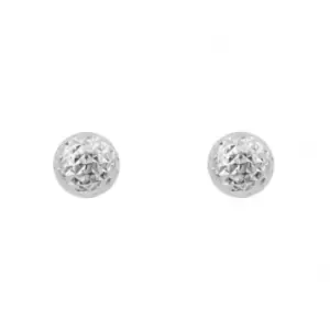 Image of White Gold Round Textured Stud Earrings GE2428