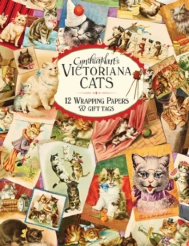 Image of Cynthia Hart's Victoriana Cats: 12 Wrapping Papers and Gift Tags Paperback / softback