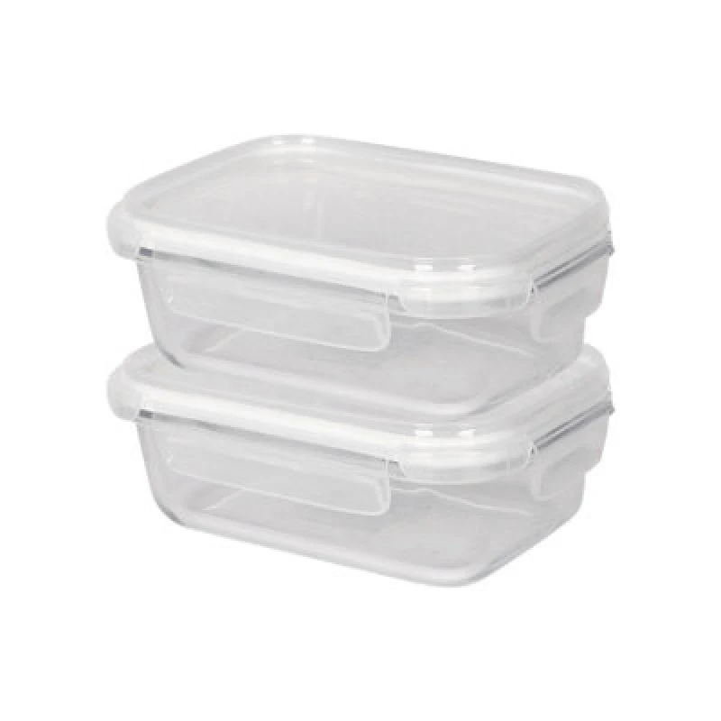 Image of Harbour Housewares 640Ml Glass Food Storage Containers With White Lids - Reusable Airtight Meal Prep Tubs Microwave And Freezer Safe - Pack Of 2