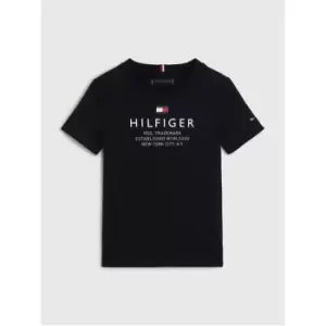 Image of Tommy Hilfiger Boy'S Short Sleeve Tommy Hilfiger Logo Tee - Blue