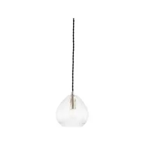 Image of Clear Ribbed Glass Teardrop Pendant