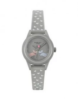 Image of Radley Grey Dog Dial Heart Print Strap Watch