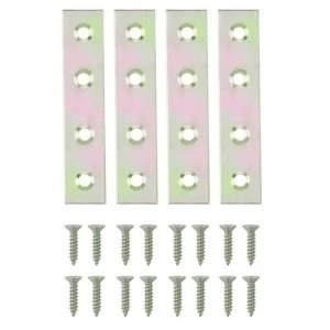 Image of BQ Zinc effect Steel Mending plate L75mm Pack of 4