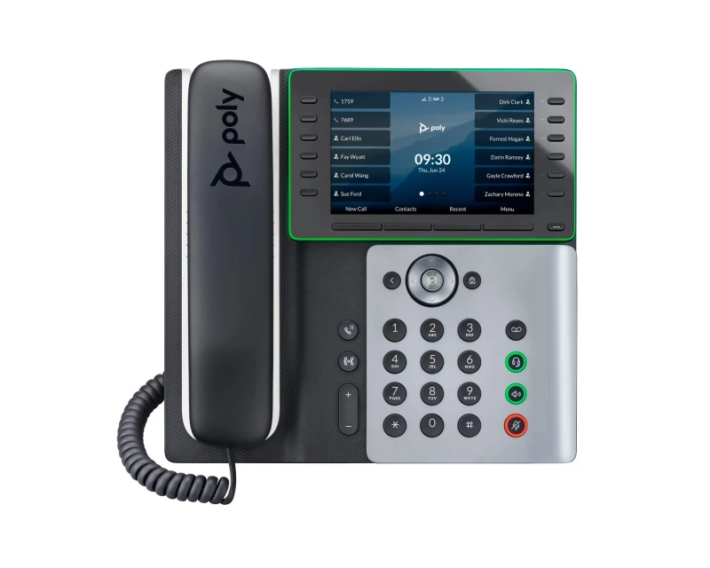 Image of HP POLY Edge E550 IP Phone and PoE-enabled IP Phone Black Wired handset 12 lines IPS 12.7cm (5") 82M91AA