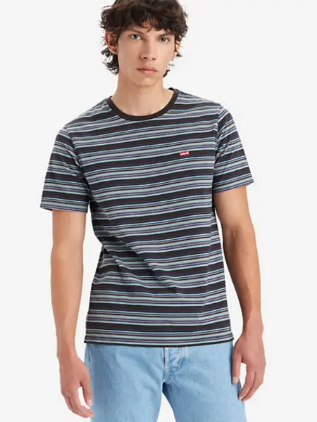 Image of Original Housemark Tee - Multi Colour / Rings Stripe Meteorite