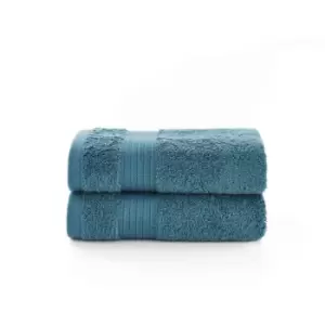 Image of Deyongs Bliss Pima 2 Pack Guest Towel - Petrol