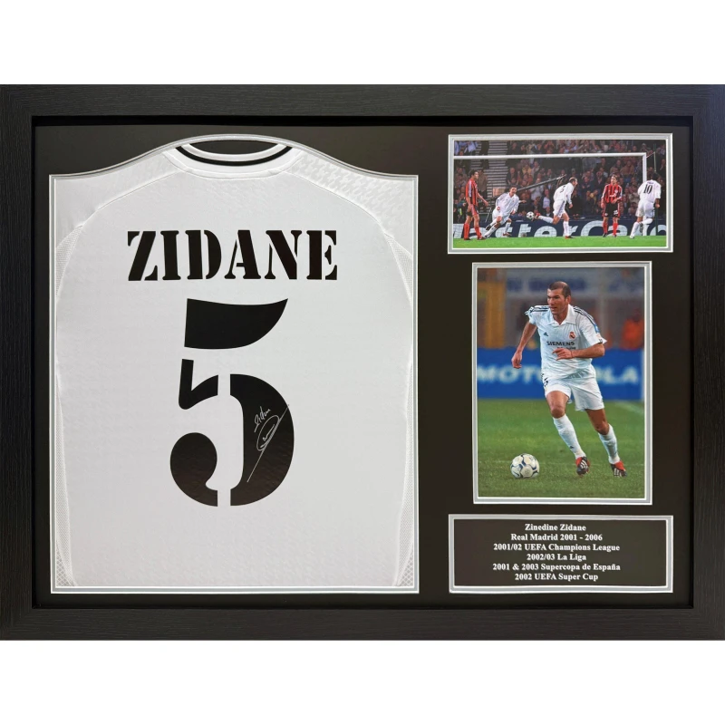 Image of Real Madrid Zinedine Zidane Signed Real Madrid Shirt Blue unisex One Size
