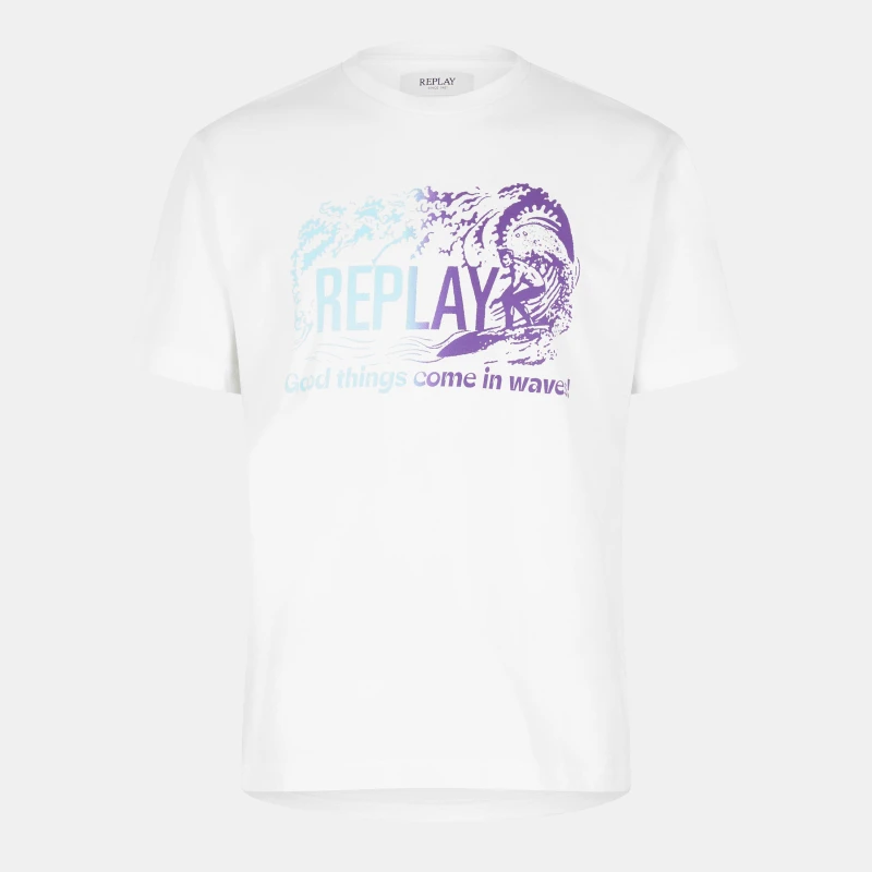 Image of Replay Mens Surf T-Shirt White male S