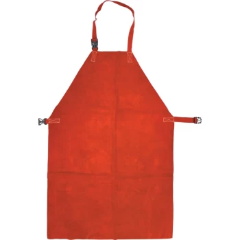 Image of Leather Welders Apron - Buckles - Red - 24"X36"