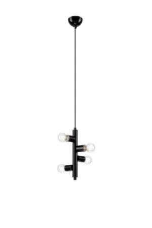 Image of Linda Modern Multi Arm Pendant Ceiling Light Black, 4x E27
