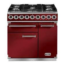 Image of Falcon F900DXDFRDNM 87080 90cm Deluxe Dual Fuel Range Cooker - Red