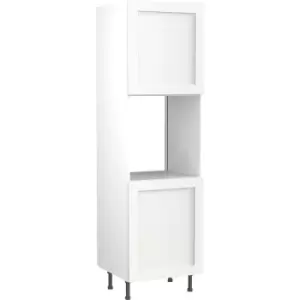 Image of Kitchen Kit Flatpack Shaker Kitchen Cabinet Tall Single Oven Unit Ultra Matt 600mm in White MFC
