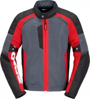 Image of Spidi Tek Net Motorcycle Jacket, black-grey-red, Size S, black-grey-red, Size S