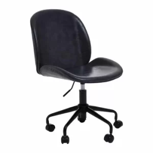 Image of Interiors by PH Leather Effect Retro Office Chair, Grey