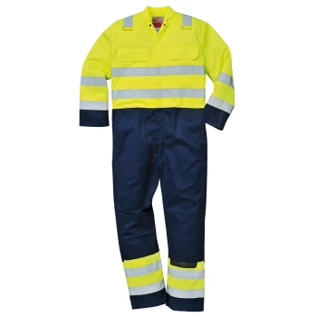 Image of Biz Flame Pro Flame Resistant Hi Vis Coverall Yellow / Navy L