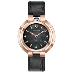 Image of Bulova Rubaiyat Ladies Diamond Rose Gold Plated Strap Watch