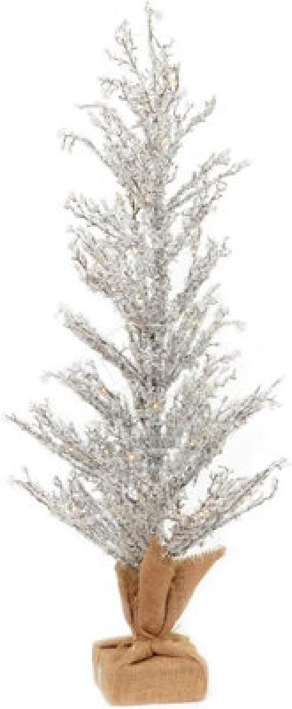 Image of Shatchi 18" Pre-Lit Christmas Tree Battery USB Operated Warm White Lights Home Window Decor White