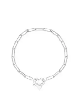 Image of Simply Silver Sterling Silver 925 Open Heart Closure Bracelet