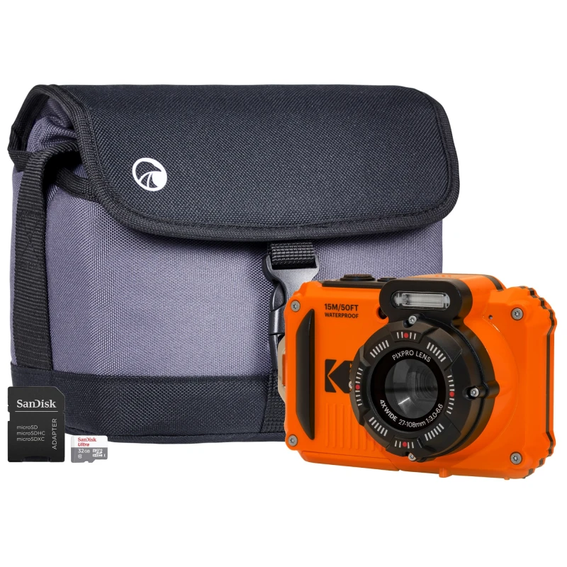 Image of Kodak PIXPRO WPZ2 16MP 4x Zoom Tough Compact Camera - Orange - Camera
