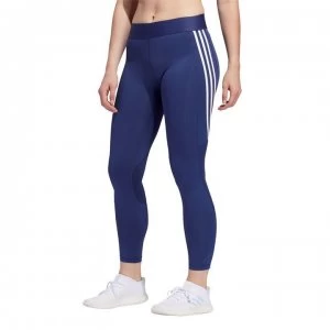 Image of adidas Womens Alphaskin 3-Stripes Leggings - Tech Indigo