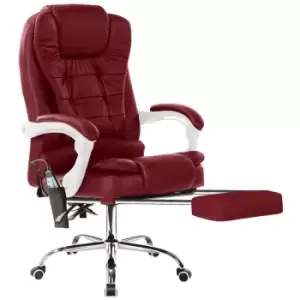 Image of Neo Burgundy Gaming Computer Recliner Massage Chair With Footrest