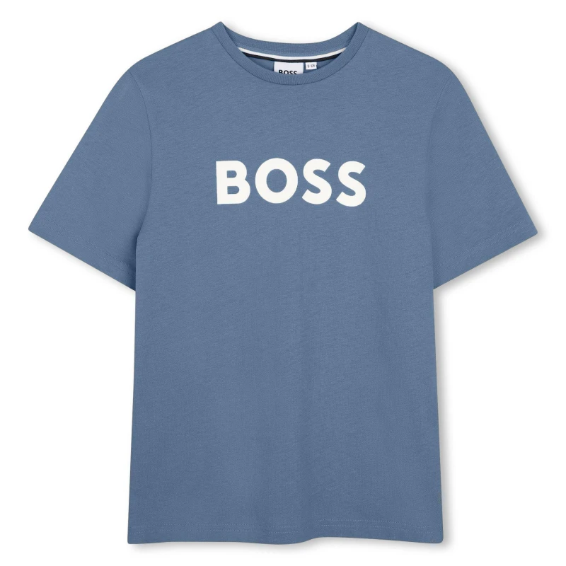 Image of Boss Kids Logo T-Shirt Lavender Blue male 6 Yrs