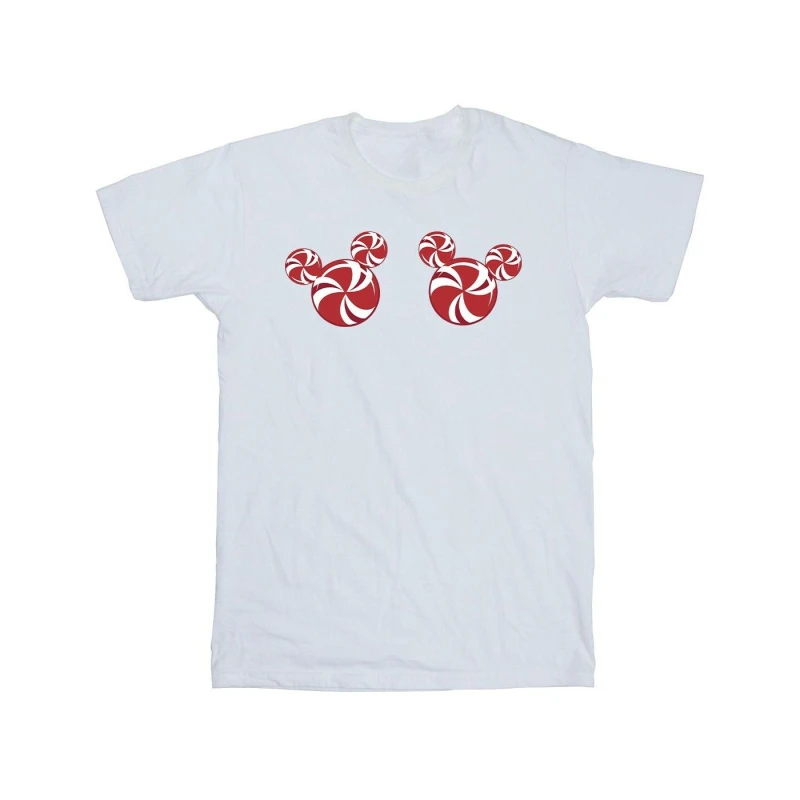 Image of Disney Men Mickey Mouse Candies Cotton T-Shirt in White Size: Small White S Male 5063376834889