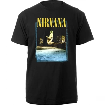 Image of Nirvana - Stage Jump Unisex Medium T-Shirt - Black