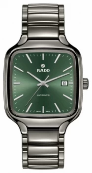 Image of RADO True Square L Mens Automatic Green Dial Ceramic Watch