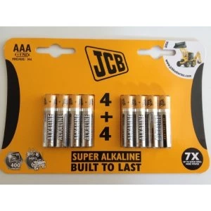 Image of JCB Lr03 / AAA 4 4 Super Alkaline Batteries (8 Batteries)