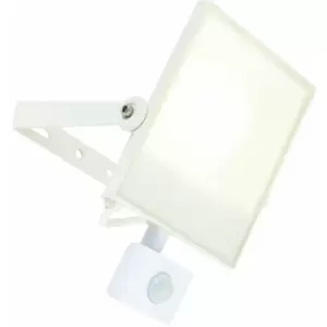 Image of Loops - ultra slim Outdoor 30W Cool LED Floodlight & pir Sensor white IP44 Weatherproof