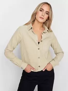 Image of Long Tall Sally Cream Cord Shirt, Cream, Size 8, Women